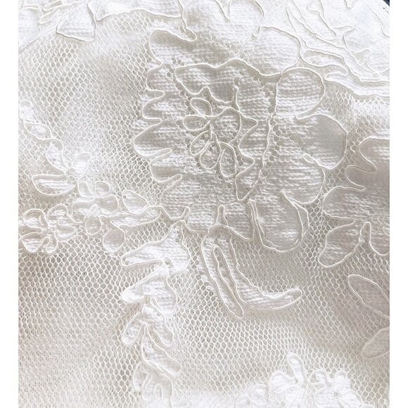 Asilio Sz 6 White Lace Asymmetrical Pleated Fit and Flare Formal Dress NWT NEW! - Picture 3 of 8